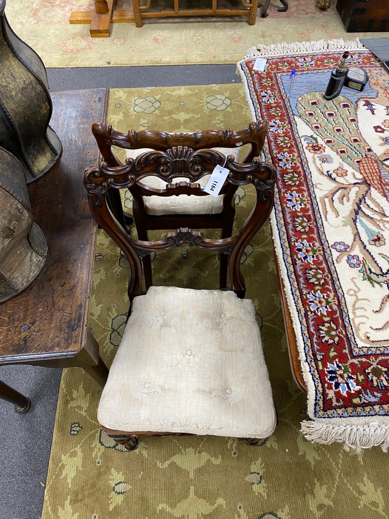 Gillows of Lancaster - a pair of Victorian carved rosewood dining chairs